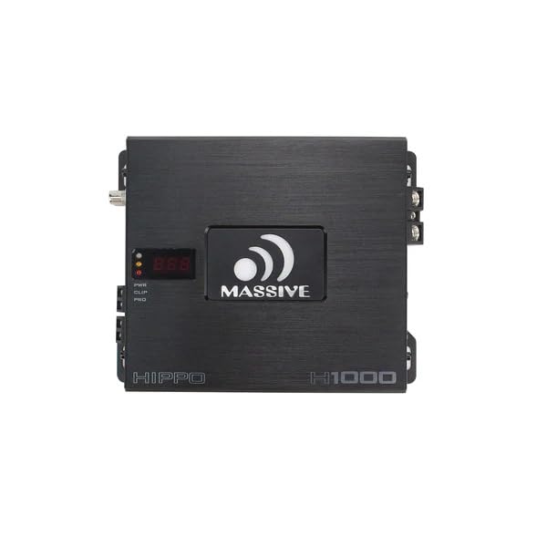 Hippo Series Massive Audio H1000 | 1050 Watt RMS / 2100w Max 1 Ohm Stable Mono Block High Performance Amplifier with Bass Remote