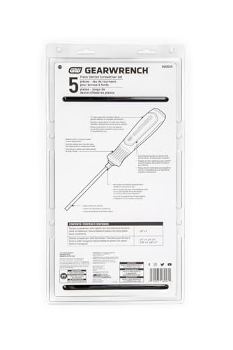5 Pc. GEARWRENCH Slotted Dual Material Screwdriver Set - 80053H