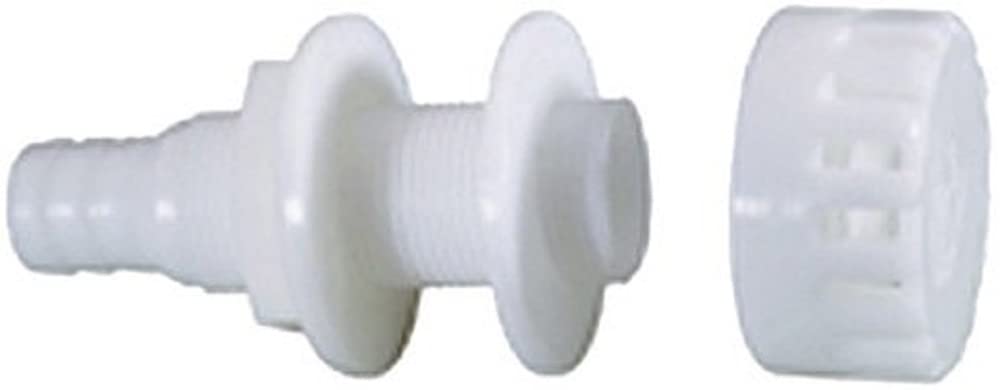 Thru-Hull Connector Attwood Corporation 3886-3 with Strainer White