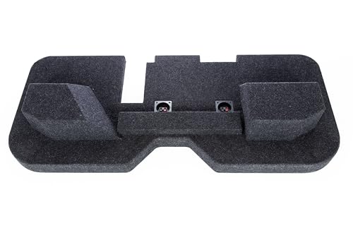 Dual Bbox 10" Carpeted Ported Upfire Enclosure - Fits 2002-2018 Dodge Ram Quad Cab - Carpeted Car Subwoofer Boxes & Enclosures - Subwoofer Box Improves Audio Quality, Sound and Bass - Charcoal