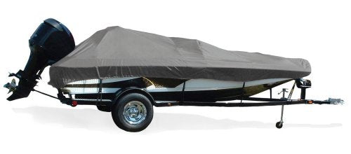 Trailerite Taylor Made Products Semi-Custom Boat Cover for Fish and Ski Boats with Outboard Motor - Includes Motor Hood, Multiple Sizes and Colors