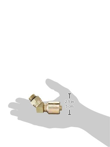 MegaCrimp Gates 8G-8MBX45 Couplings, Male O-Ring Boss Swivel, Zinc Plated Carbon Steel, 4.24", 45° Bent Tube, 1/2" ID