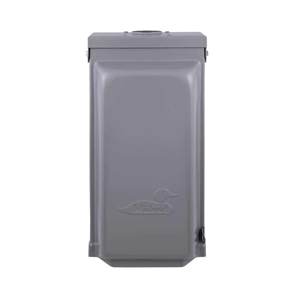 70A Unmetered Power Pedestal Midwest U041C010P • Outdoor Surface Mount Panel • 30A TT-30R + 20A GFCI Receptacles • Lockable Weatherproof Design • for RV Parks, Campgrounds, and Mobile Homes