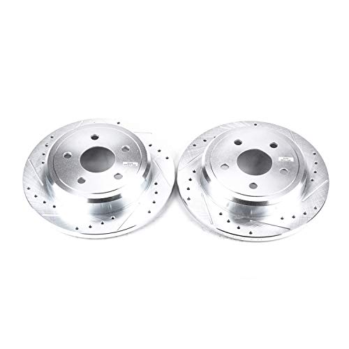Power Stop Rear AR8793XPR Drilled & Slotted Rotor Pair For Jeep Commander 2006-2010, Jeep Grand Cherokee 2005-2010 [Model Specific]