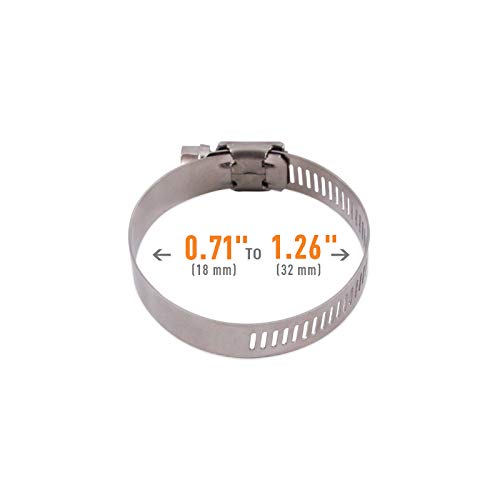 MMCLAMP-WG-32HT Mishimoto High-Torque Worm Gear Clamp, 0.71"-1.26" (18mm-32mm), Pack of 10