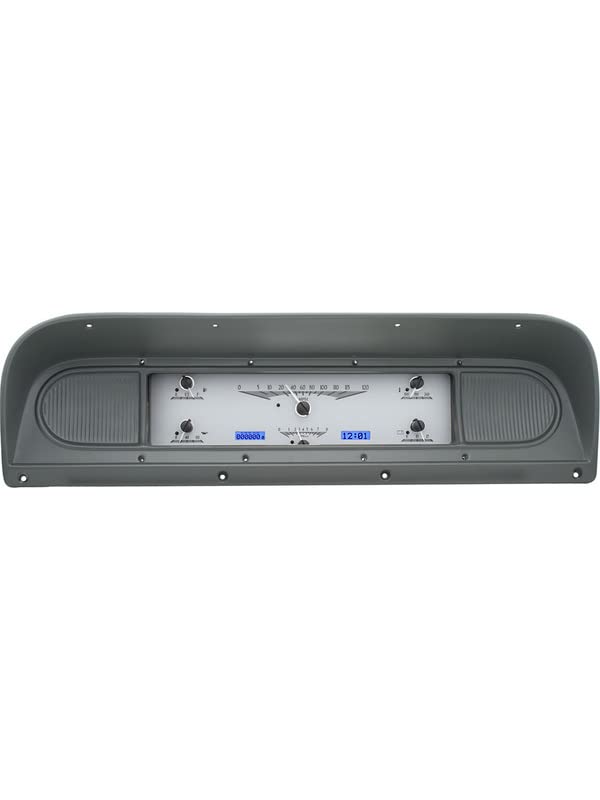 VHX-67F-PU-S-B Dakota Digital Compatible with 1967-72 Ford Pickup Truck VHX Analog Gauge System with Silver Alloy Style and Blue Backlighting