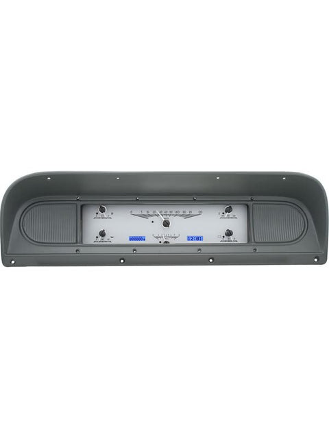 VHX-67F-PU-S-B Dakota Digital Compatible with 1967-72 Ford Pickup Truck VHX Analog Gauge System with Silver Alloy Style and Blue Backlighting