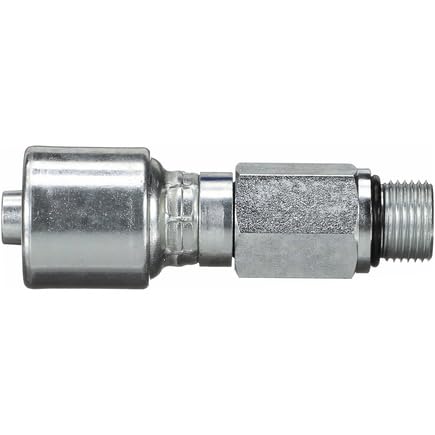 MegaCrimp Gates 4G-4MBX Couplings, Male O-Ring Boss Swivel, Zinc Plated Carbon Steel, 3.21", 1/4" ID