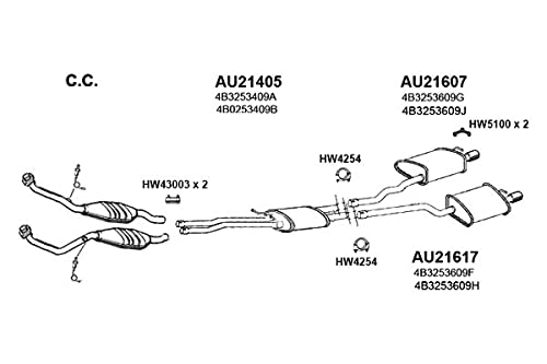 Driver Side Ansa AU21617 Exhaust Muffler