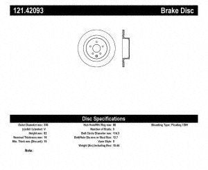 Nissan StopTech 121.42093 Standard Brake Rotor