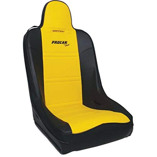 Black Vinyl/Yellow Vinyl Racing Terrain Fixed Back Common Seat ProCar by Scat 80-1620-55