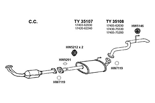 Center Ansa TY3505 - Exhaust Muffler