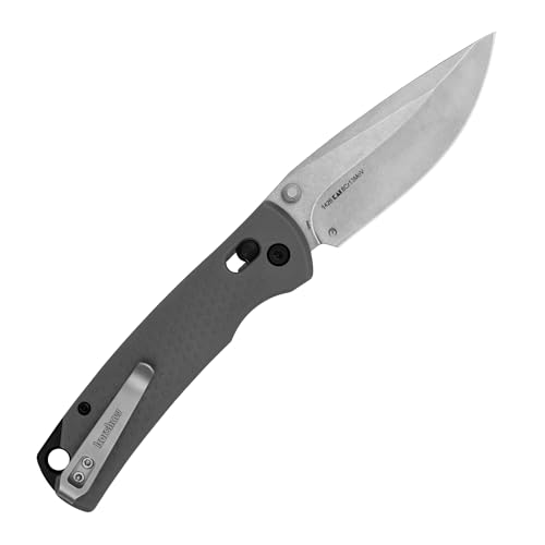 Kershaw Pocket Knife Sequence, Gray Design, 3.32 Inch Stainless Steel Drop Point Blade, EDC with Manual Opening, Reversible Deep Carry Pocketclip, Everyday Carry Pocket Knife for Men and Women