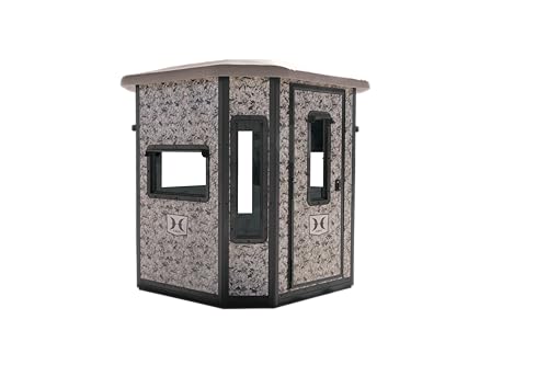 Hawk 6.55' W x 6.5' D x 6.5' T Assembled Insulated Steel Box Blind Office | Floor with Rubber Pad and Multiple One-Hand-Operable Windows | Blind Only