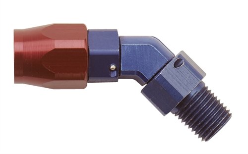 Black Fragola -8AN x 45 Degree Hose End x 3/8 NPT