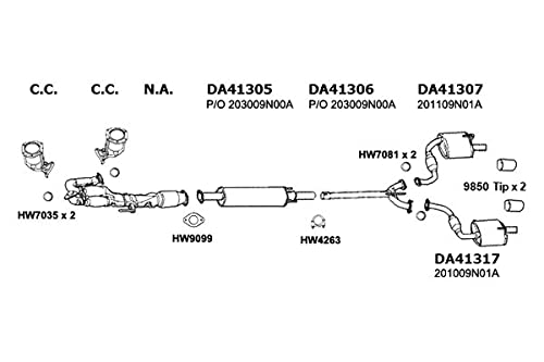 Driver Side Ansa DA41317 Exhaust Muffler
