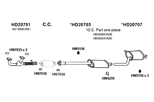 Rear Ansa HD20707 - Exhaust Muffler