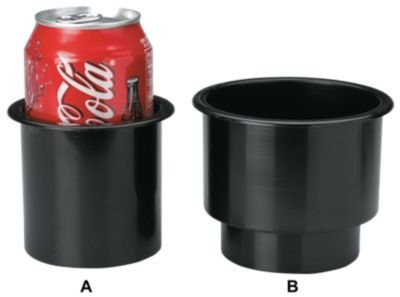 Flush Mount Sea-Dog 588060 Combo Drink Holder with Drain Holes - Black, 3-5/8" ID x 3-1/4" D