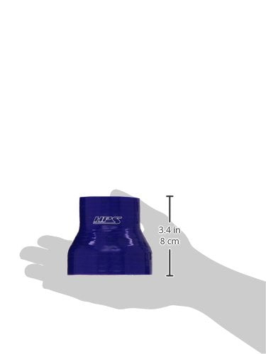 HPS Silicone HTSR-200-300-BLUE High Temperature 4-ply Reinforced Reducer Coupler Hose, 60 PSI Maximum Pressure, 3" Length, 2" > 3" ID, Blue