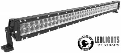 LED Light Bar Black Horse 40in 3W Double Row Clear Compatible with All Cars,Trucks and SUVs-PL3106FS-GS