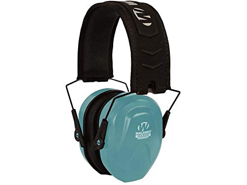 Walker's Noise-Blocking Compact Passive Youth & Women's Hunting Gun Range Shooting Hearing Protection Muff, Comfort Headband w/Metal Wire Frame, Teal