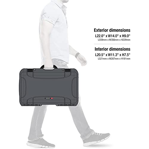 Lightweight Media Series 935 Waterproof Wheeled Hard Case with Lid Organizer and Foam Insert for Canon and Nikon DSLR Cameras, Graphite
