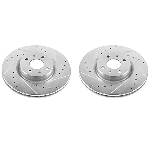 Power Stop Front EBR1297XPR Evolution Drilled and Slotted Rotor (Pair) For Fiat 500 2012-2019 [Model Specific]