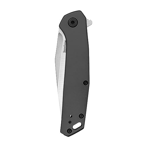 Kershaw Pocket Knife Align, Gray Design, 3.15 Inch Stainless Steel Clip Point Blade, EDC with Assisted Opening, Reversible Pocketclip, Everyday Carry Pocket Knife for Men and Women