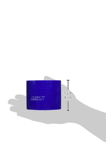 HPS Silicone HTSC-325-BLUE High Temperature 4-ply Reinforced Straight Coupler Hose, 75 PSI Maximum Pressure, 3" Length, 3-1/4" ID, Blue