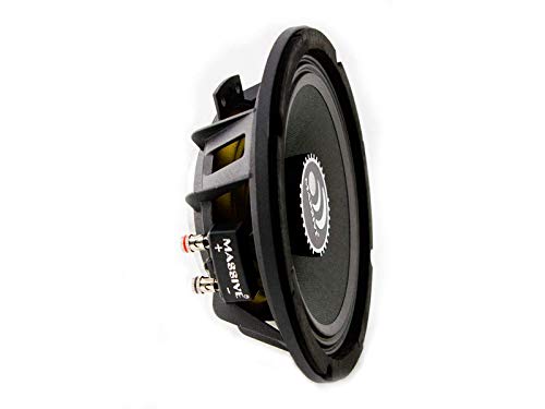 8” Massive Audio M8S Shallow Mount Mid-Range Speaker | 300W Max, 4 Ohm, Slim Design, High Sensitivity Pro Car Audio Mid Driver, Loud & Clear Sound for Tight Space Installations
