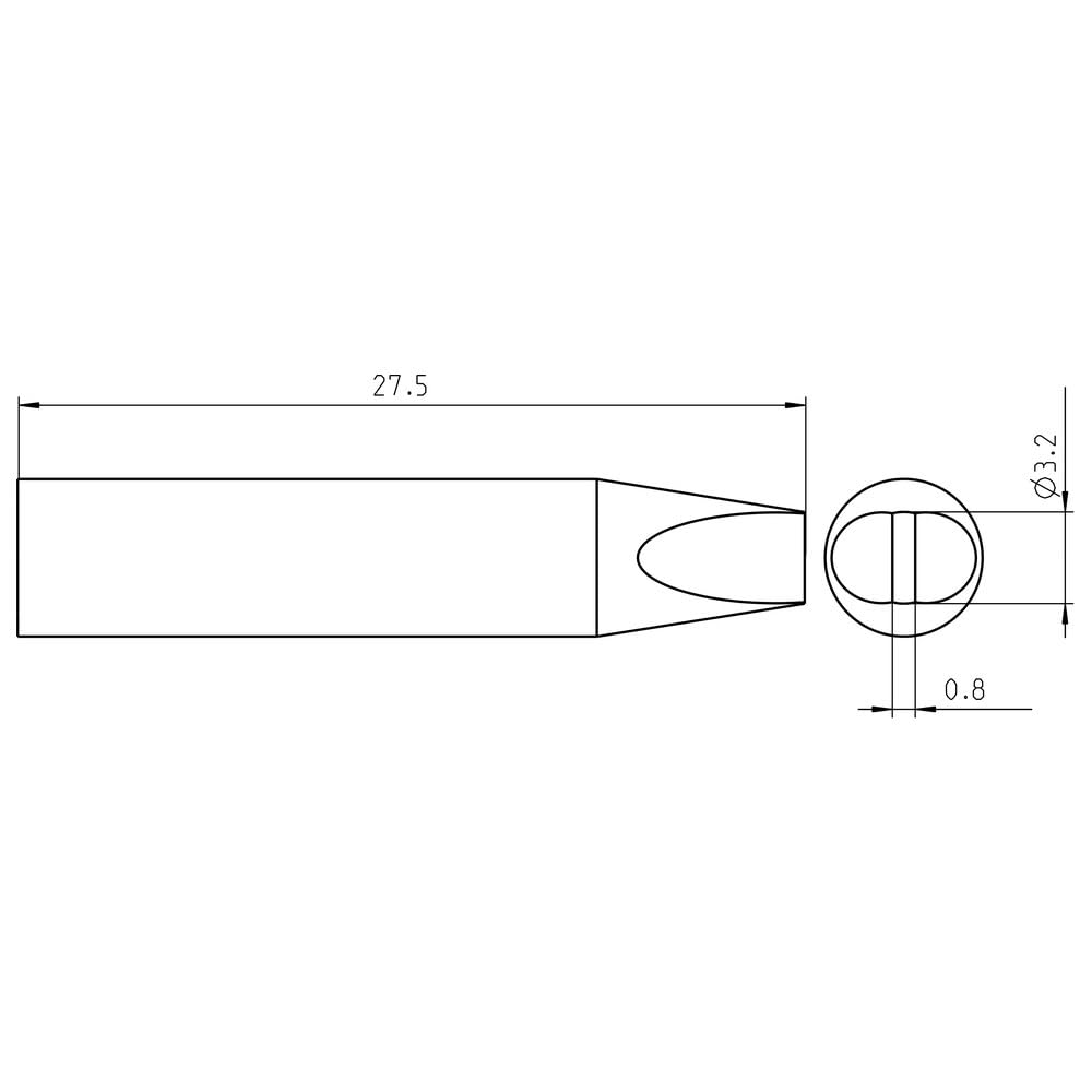 Welding Tool Rtu 032 S Ms Tip Chisel 3.2X0.8
