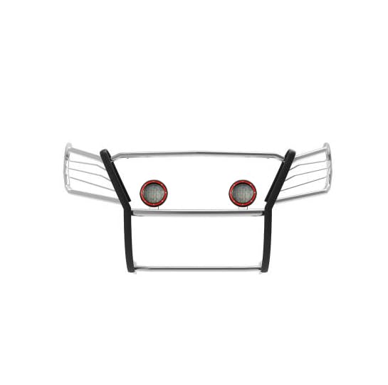 Grille Guard Black Horse Modular S/S Come With Pair of 5.3"LED Lights Compatible with 07-09 Dodge sprinter-Freightliner 2500/3500|07-11 -Benz sprinter 1500|10-18-Benz sprinter 2500/3500-17D502MSS-PLFR