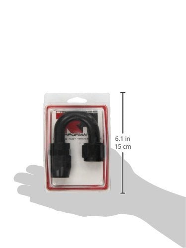 6180-12-2-12 Red Horse Performance 180 Degree Female Aluminum Hose End - Black