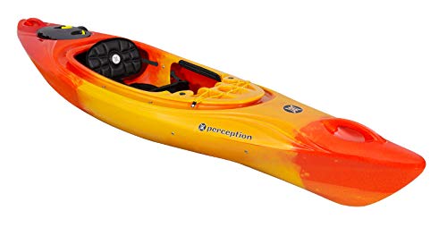 Kayaks Perception 10 | Sit Inside Kayak for Adults and Kids | Recreational and Multi-Water Kayak with Selfie Slot | 10' |Sunset