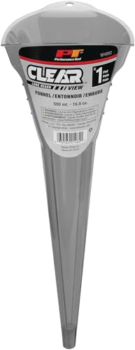 Clear View Performance Tool Long Reach Funnel - 1 Pint, Upgraded Design for Clean and Quick Transfers