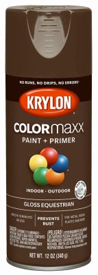 Krylon K05518007 Spray Paint + Primer COLORmaxx, Gloss Equestrian, 12-oz. - Quantity 6