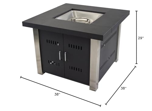 Montreal Square Gas Fire Pit Table, Pleasant Hearth OFG901T, 38"