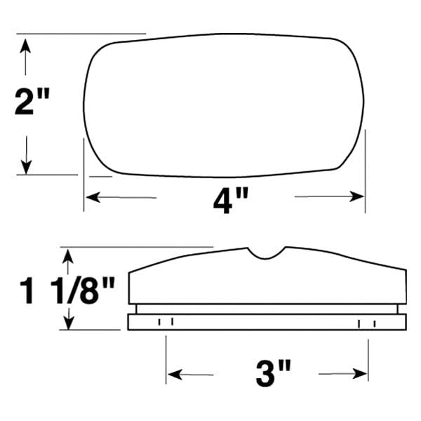 Rectangle Double Bulls-Eye Peterson 138R Incandescent Marker/Clearance PC-Rated 4" x 2"