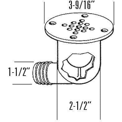 T-H Marine Scupper Drain Cockpit, UV-Stabilized Polymer Marine Drain Fitting with Check Ball Design, Easy Installation 1.5" Hose Compatibility, Leaf Guard Technology for Debris Prevention