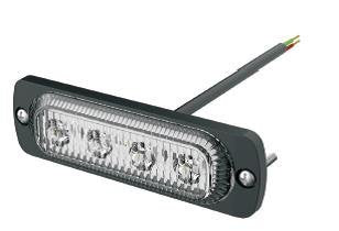 Custer White LED Ultra Slim Strobe STR41W, 4-watt CREE, 320 lumens, 3.75" Long, 19 Flash Patterns