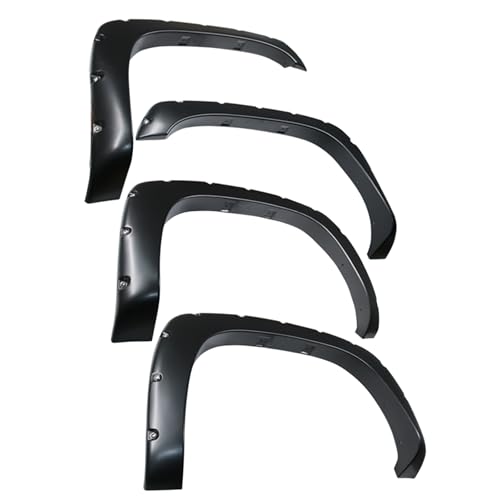 Fender Flares Black Riveted Style Black Compatible with 2003-2006 Chevrolet Silverado 1500/2500/3500 -FPSSI03