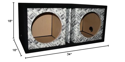 Dual Vented Atrend GFX Series Chamber 12" Subwoofer Enclosure (Bankroll)
