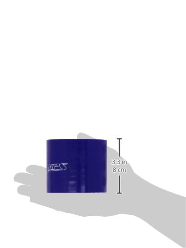 HPS Silicone HTSC-300-BLUE High Temperature 4-ply Reinforced Straight Coupler Hose, 75 PSI Maximum Pressure, 3" Length, 3" ID, Blue