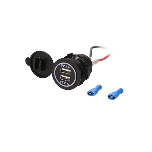 Dual USB Charger Install Bay - 4.2 Amp Flush Mount - White - Retail Pack