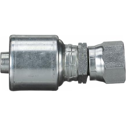MegaCrimp Gates 4G-5FSX Couplings, Female SAE 45 Flare Swivel, Zinc Plated Carbon Steel, 2.21", 1/4" ID
