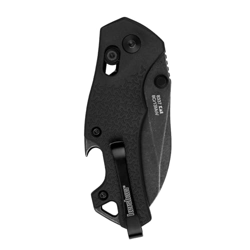 Kershaw Pocket Knife Craze, All-Black, 2.35 Inch Stainless Steel Reverse Tanto Blade, EDC with Manual Opening, Reversible Deep-Carry Pocketclip, Everyday Carry Pocket Knife for Men and Women