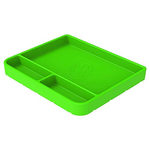 Flexible S&B Non-Slip Silicone Tool Tray | Tool Mat | Tool Organizer | Tool Holder (Medium, Lime Green, 80-1000M)