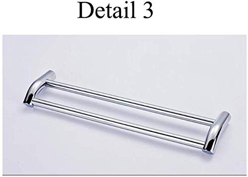 304 Stainless Steel BTBT Double Shelves with Towel Rack, Multi-Use Bathroom Brackets, Wall Mounted Shelf for Bathroom Punching (Size: 50cm)