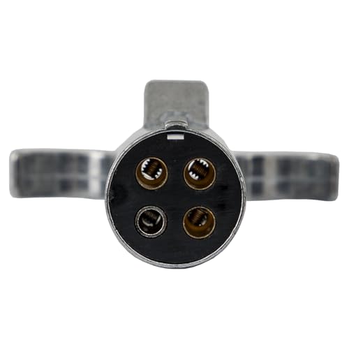 Buyers Products 4-Way Die-Cast Metal Trailer Connector, Zinc-Plated Connector for Electric, Bolt-On Mounting Style Trailer Side