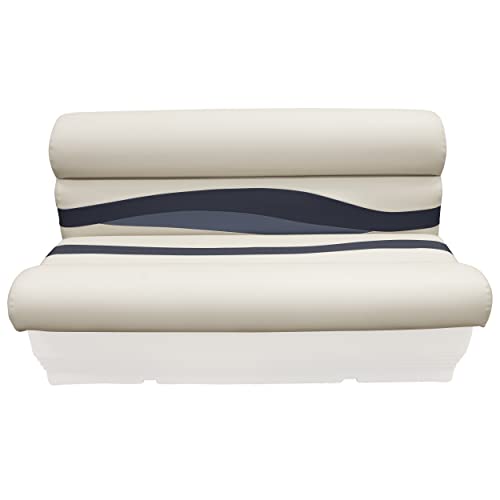 Wise Premier Series BM1145-986 Pontoon 50" Bench Seat Cushion Set, Platinum/Spectra Navy/Cobalt